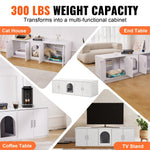 VEVOR Cat Litter Box Enclosure Wooden Litter Box Furniture Hidden 147.1 cm White