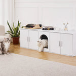 VEVOR Cat Litter Box Enclosure Wooden Litter Box Furniture Hidden 147.1 cm White