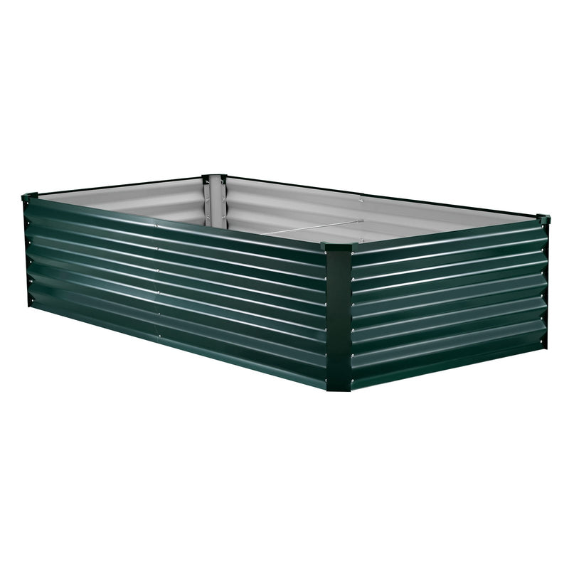 VEVOR cinkota paaugstinātā dārza dobe 2030 × 1020 × 460 mm, taisnstūra metāla stādīšanas kaste āra lietošanai, rūsas izturīga alu-cinka paaugstinātā dobe ar cimdiem, ziedu un dārzeņu audzēšanai, tumši zaļa