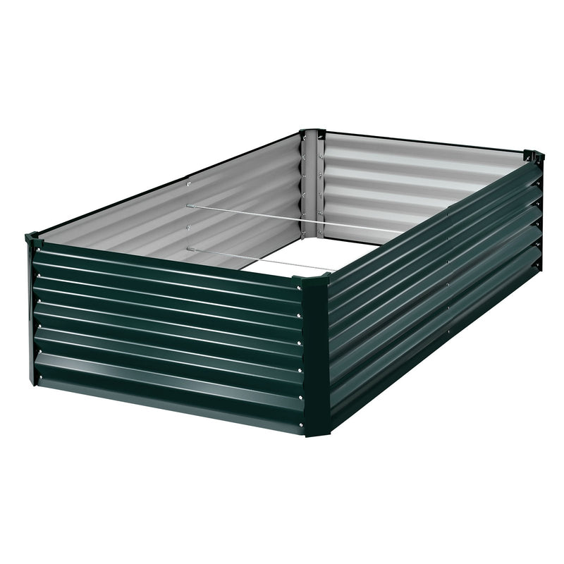 VEVOR cinkota paaugstinātā dārza dobe 2030 × 1020 × 460 mm, taisnstūra metāla stādīšanas kaste āra lietošanai, rūsas izturīga alu-cinka paaugstinātā dobe ar cimdiem, ziedu un dārzeņu audzēšanai, tumši zaļa