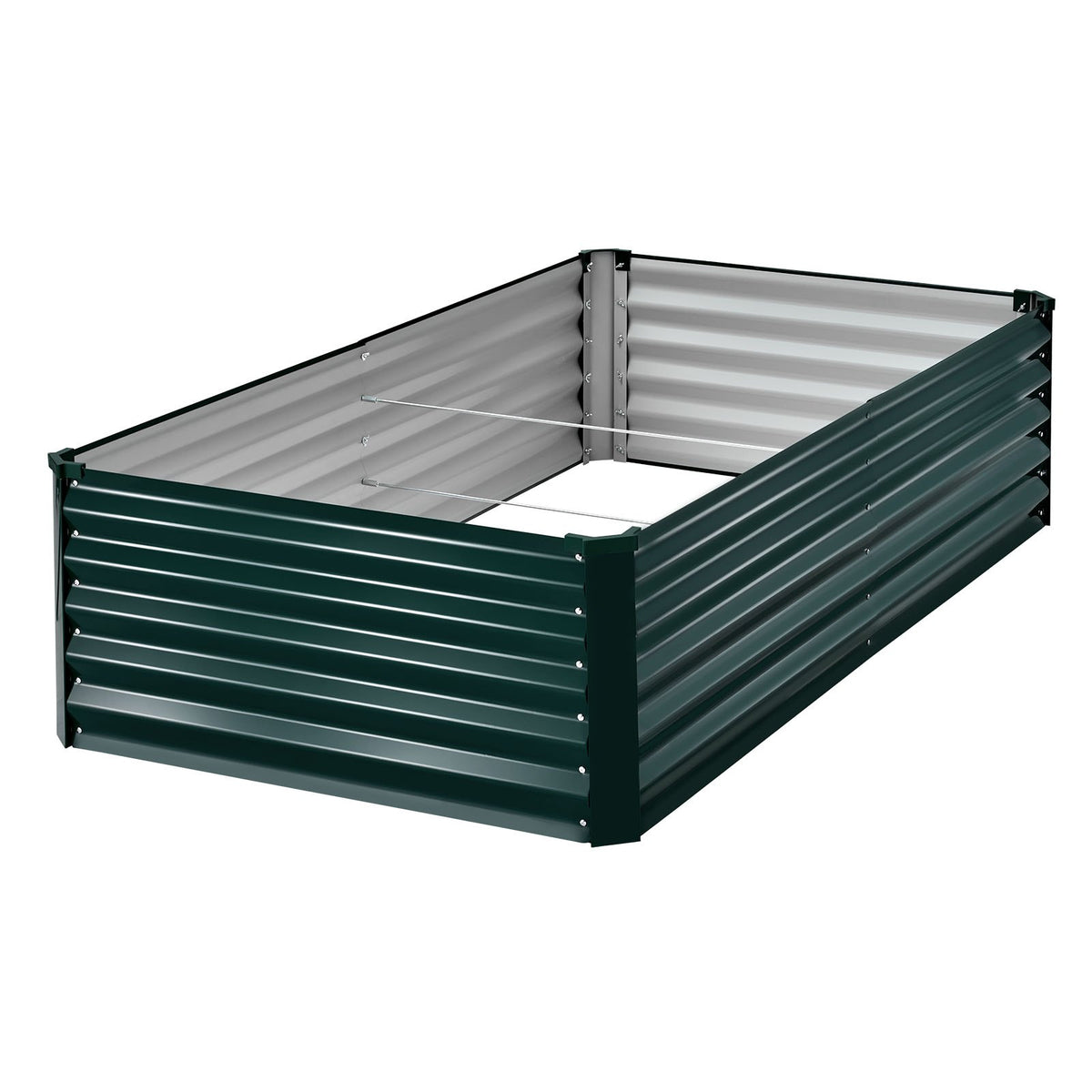 VEVOR Galvanized Raised Garden Bed 2030 × 1020 × 460 mm, rectangular metal planter for outdoor use, rust-resistant aluminum-zinc raised garden bed with handles, for growing flowers and vegetables, dark green