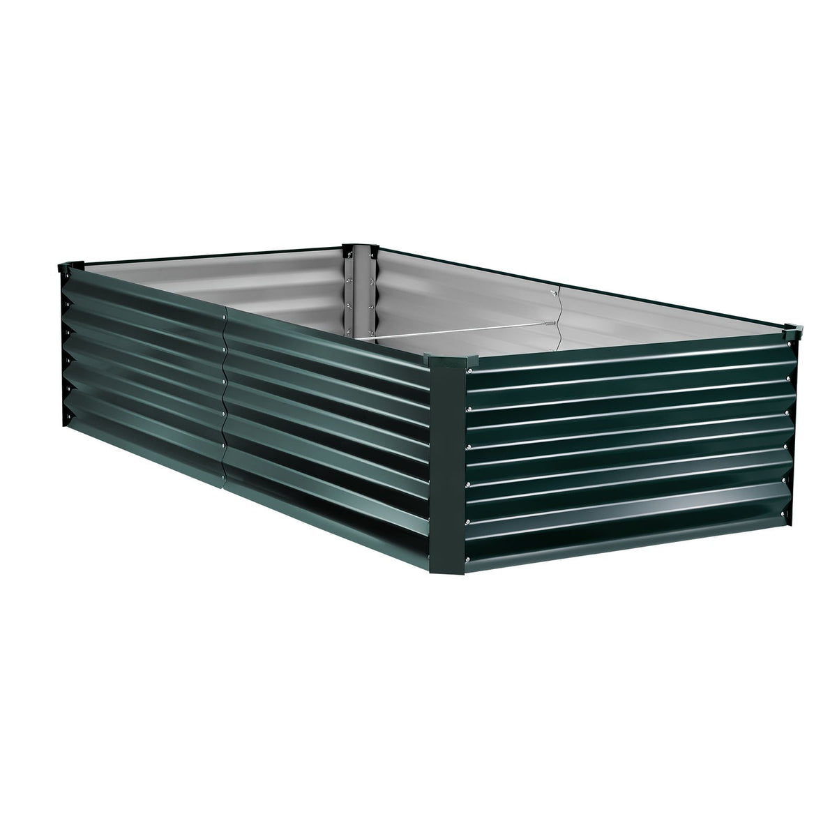 VEVOR Galvanized Raised Garden Bed 2030 × 1020 × 460 mm, rectangular metal planter for outdoor use, rust-resistant aluminum-zinc raised garden bed with handles, for growing flowers and vegetables, dark green