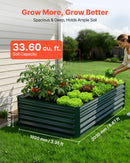 VEVOR cinkota paaugstinātā dārza dobe 2030 × 1020 × 460 mm, taisnstūra metāla stādīšanas kaste āra lietošanai, rūsas izturīga alu-cinka paaugstinātā dobe ar cimdiem, ziedu un dārzeņu audzēšanai, tumši zaļa