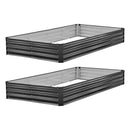 VEVOR 2 gab. cinkotas paaugstinātās dārza dobes 2400 × 1200 × 300 mm, taisnstūra metāla stādīšanas kastes komplekts āra lietošanai ar cimdiem, Alu-cinka pārklājums, ziedu un dārzeņu audzēšanai, tumši pelēka