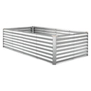 VEVOR cinkota paaugstinātā dārza dobe 2400 × 1200 × 620 mm, taisnstūra metāla stādīšanas kaste bez pamatnes ar cimdiem, Alu-cinka pārklājums, piemērota ziedu un dārzeņu audzēšanai, sudraba krāsā
