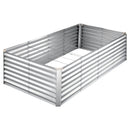 VEVOR cinkota paaugstinātā dārza dobe 2400 × 1200 × 620 mm, taisnstūra metāla stādīšanas kaste bez pamatnes ar cimdiem, Alu-cinka pārklājums, piemērota ziedu un dārzeņu audzēšanai, sudraba krāsā