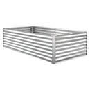 VEVOR cinkota paaugstinātā dārza dobe 2400 × 1200 × 620 mm, taisnstūra metāla stādīšanas kaste bez pamatnes ar cimdiem, Alu-cinka pārklājums, piemērota ziedu un dārzeņu audzēšanai, sudraba krāsā