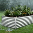 VEVOR cinkota paaugstinātā dārza dobe 2400 × 1200 × 620 mm, taisnstūra metāla stādīšanas kaste bez pamatnes ar cimdiem, Alu-cinka pārklājums, piemērota ziedu un dārzeņu audzēšanai, sudraba krāsā