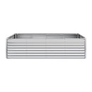 VEVOR cinkota paaugstinātā dārza dobe 2400 × 1200 × 620 mm, taisnstūra metāla stādīšanas kaste bez pamatnes ar cimdiem, Alu-cinka pārklājums, piemērota ziedu un dārzeņu audzēšanai, sudraba krāsā