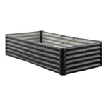 VEVOR metāla paaugstinātā dārza dobe 1,8 × 0,9 × 0,4 m, cinkota āra stādīšanas kaste ar atvērtu apakšu, liela stādīšanas dobe dārzeņu, ziedu, garšaugu un sukulentu audzēšanai, tumši pelēka