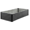VEVOR metāla paaugstinātā dārza dobe 1,8 × 0,9 × 0,4 m, cinkota āra stādīšanas kaste ar atvērtu apakšu, liela stādīšanas dobe dārzeņu, ziedu, garšaugu un sukulentu audzēšanai, tumši pelēka
