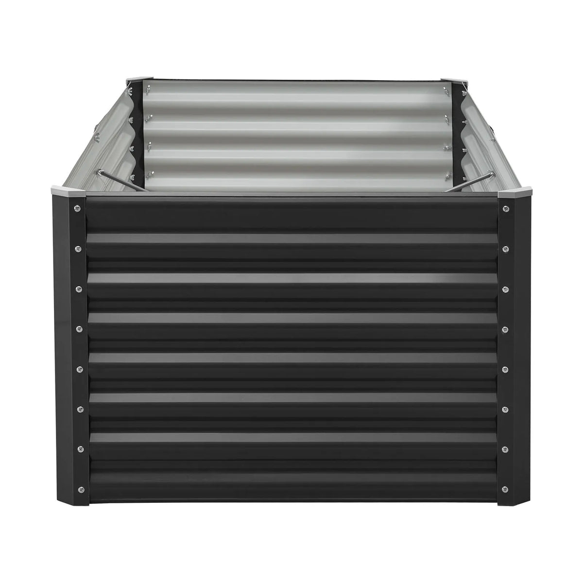 VEVOR metāla paaugstinātā dārza dobe 1,8 × 0,9 × 0,4 m, cinkota āra stādīšanas kaste ar atvērtu apakšu, liela stādīšanas dobe dārzeņu, ziedu, garšaugu un sukulentu audzēšanai, tumši pelēka