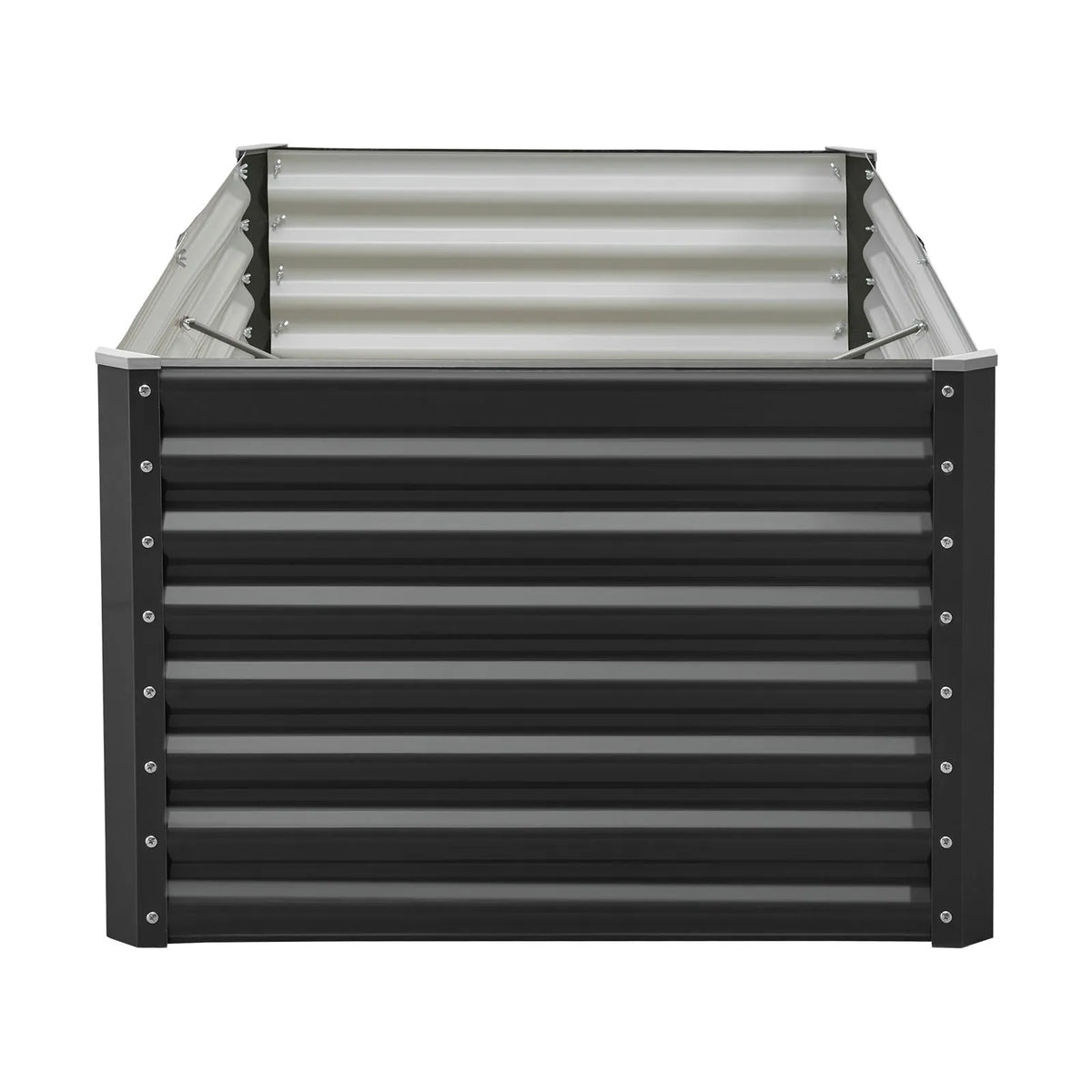 VEVOR Metāla paaugstinātā dārza dobe 1,8 × 0,9 × 0,6 m, āra cinkota stādīšanas kaste ar atvērtu pamatni, liela paaugstinātā dobe dārzeņu, ziedu, garšaugu un sukulentu audzēšanai, tumši pelēka