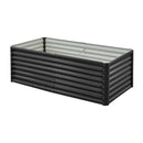 VEVOR Metāla paaugstinātā dārza dobe 1,8 × 0,9 × 0,6 m, āra cinkota stādīšanas kaste ar atvērtu pamatni, liela paaugstinātā dobe dārzeņu, ziedu, garšaugu un sukulentu audzēšanai, tumši pelēka