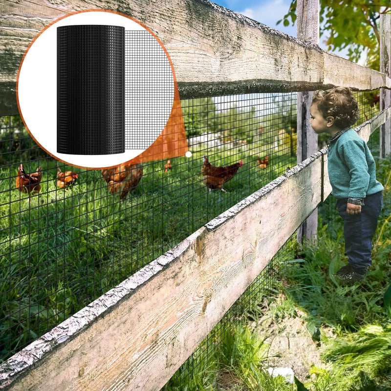 Metāla siets 610 × 30 480 mm, 1,0 mm stieple, cinkots ar vinila pārklājumu, vistas kūšu, trušu un čūsku žogiem, mājputnu iežogojumiem