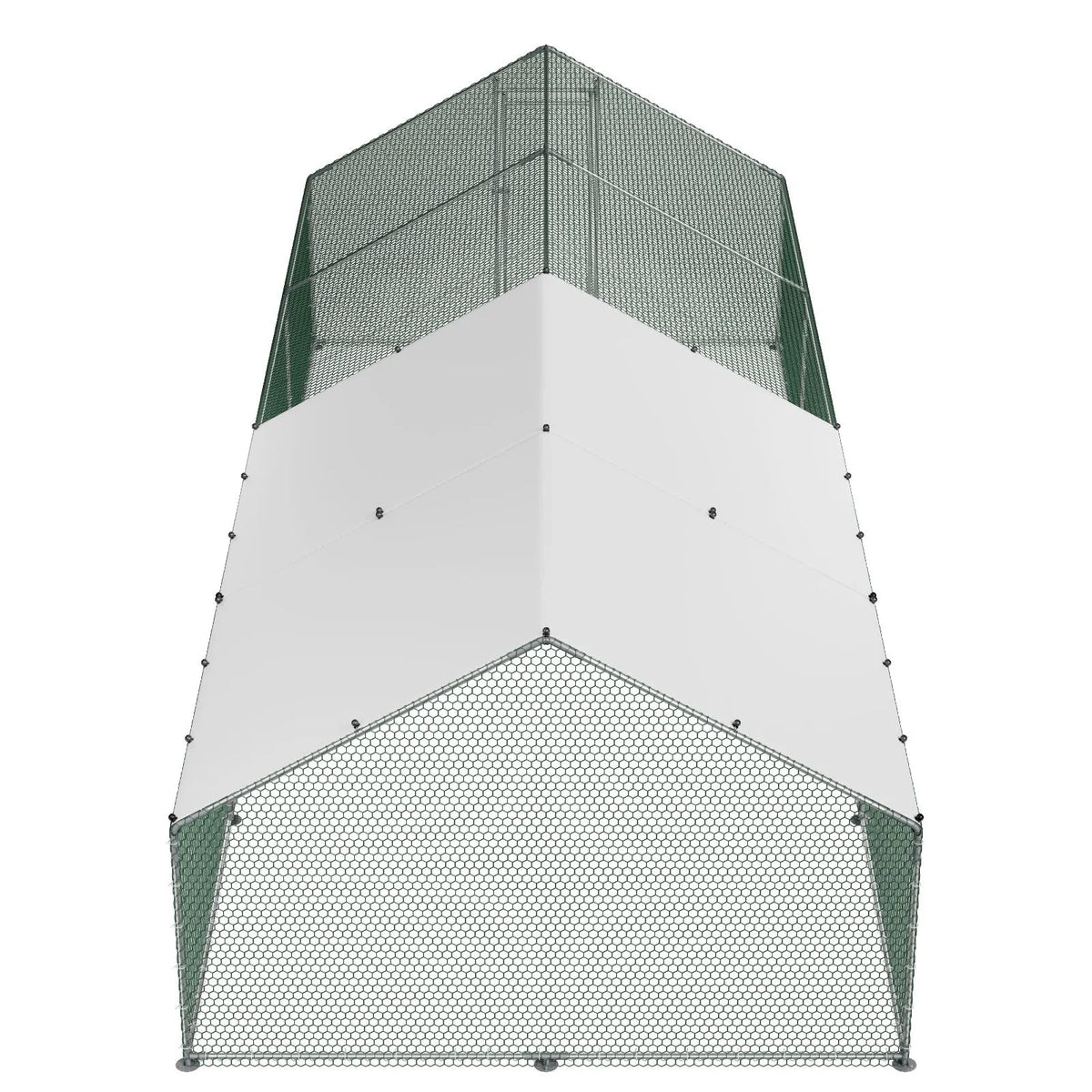 VEVOR metāla vistu aploks, 3 × 8 × 2 m, liels ieejams putnu voljērs ar pārsegu, arkas tipa jumts, drošības slēdzene, āra būris vistām, pīlēm un trušiem pagalmam vai saimniecībai