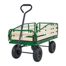 VEVOR bērnu velkamie ratiņi 101 cm ar salokāmu koka bortu un rokturi, kravnesība līdz 250 kg, 25,4 cm bezceļu riepas, universāls ratiņš dārzam un pludmalei, piemērots kā dāvana bērniem