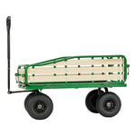 VEVOR bērnu velkamie ratiņi 101 cm ar salokāmu koka bortu un rokturi, kravnesība līdz 250 kg, 25,4 cm bezceļu riepas, universāls ratiņš dārzam un pludmalei, piemērots kā dāvana bērniem