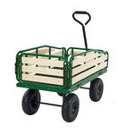 VEVOR bērnu velkamie ratiņi 101 cm ar salokāmu koka bortu un rokturi, kravnesība līdz 250 kg, 25,4 cm bezceļu riepas, universāls ratiņš dārzam un pludmalei, piemērots kā dāvana bērniem
