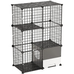VEVOR 3 līmeņu kaķu būris ar pakaišu kasti, 71,1 × 45,5 × 104,1 cm