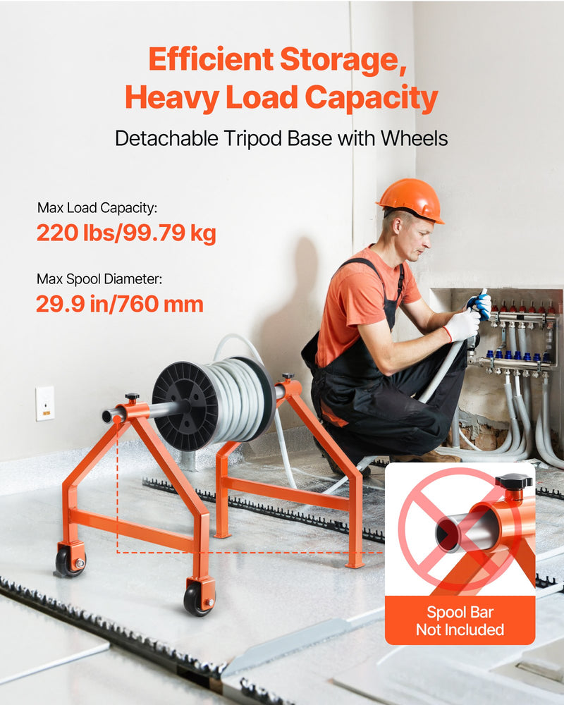 Vadu ruļļu statīvs ruļļiem līdz 760 mm diametrā ar riteņiem