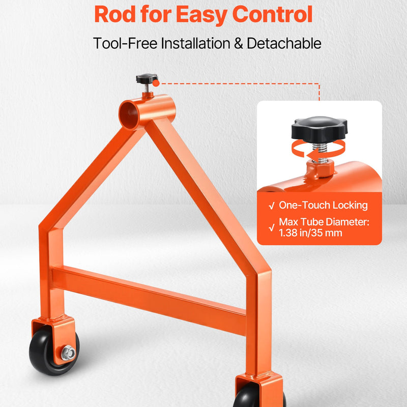 Vadu ruļļu statīvs ruļļiem līdz 760 mm diametrā ar riteņiem