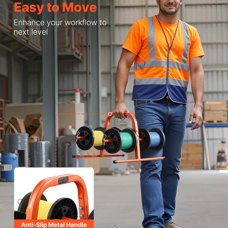 Rokas kabeļu turētājs līdz 8 ruļļiem — elektroinstalācijas un rūpnieciskai tirdzniecībai