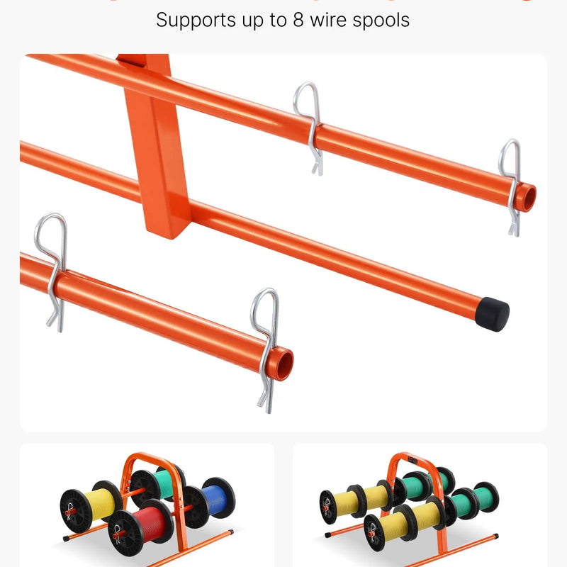 Rokas kabeļu turētājs līdz 8 ruļļiem — elektroinstalācijas un rūpnieciskai tirdzniecībai