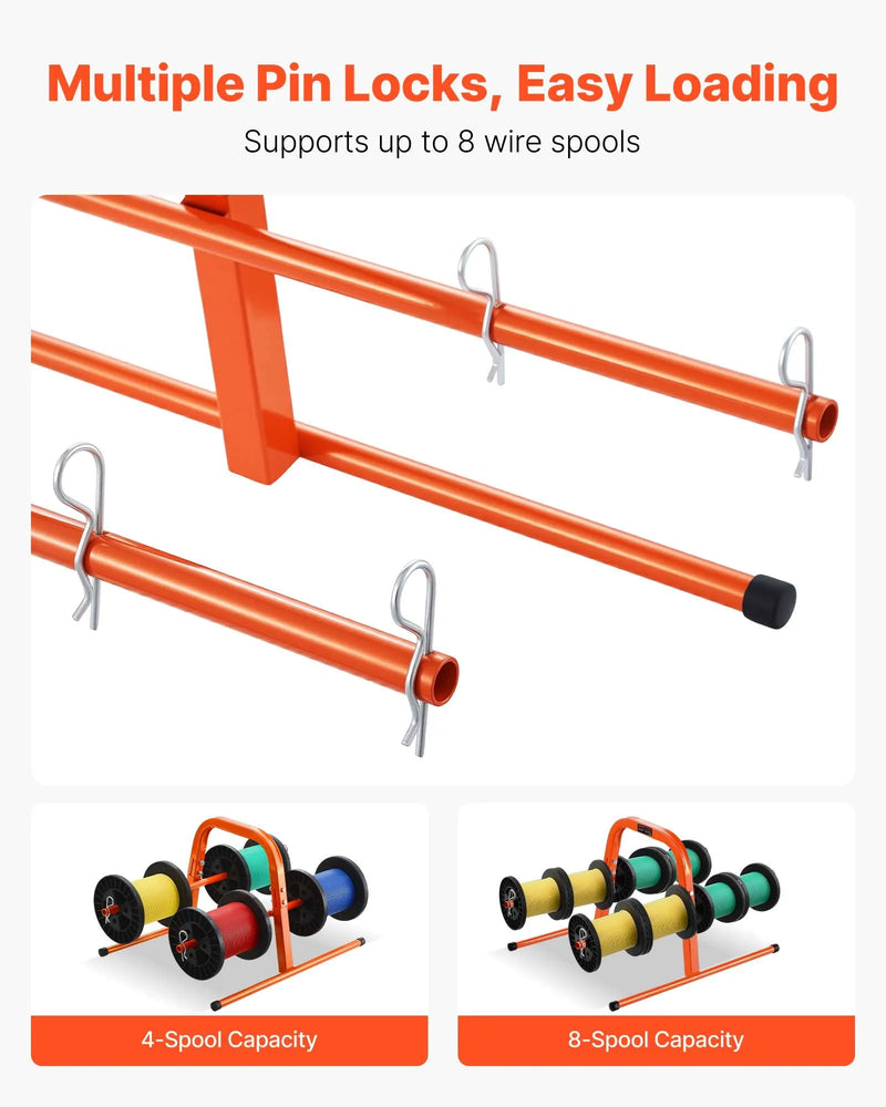 Rokas kabeļu turētājs līdz 8 ruļļiem — elektroinstalācijas un rūpnieciskai tirdzniecībai