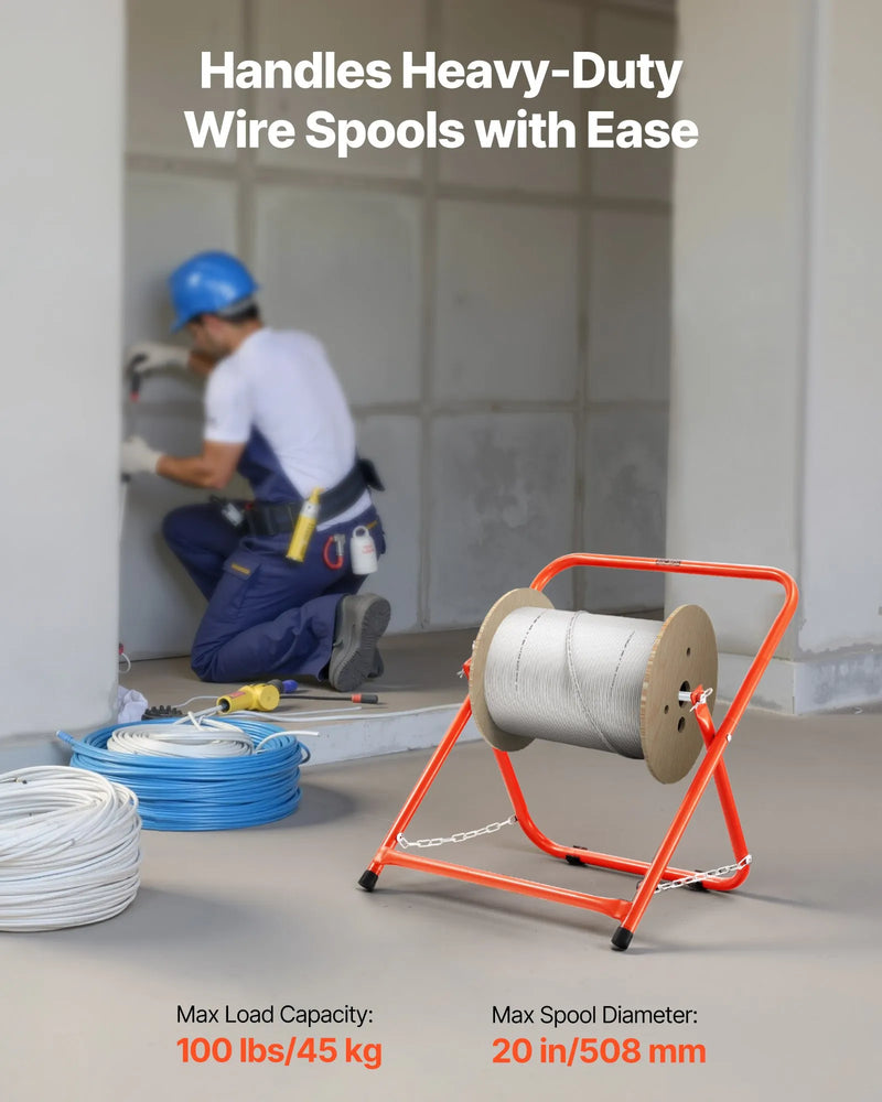 Salokāms vadu ruļļu statīvs — izturīgs kabeļu turētājs rūpnieciskai elektroinstalācijai