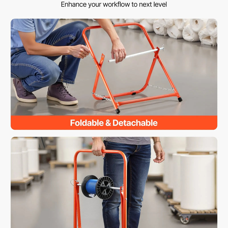 Salokāms vadu ruļļu statīvs — izturīgs kabeļu turētājs rūpnieciskai elektroinstalācijai