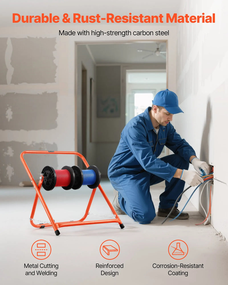 Salokāms vadu ruļļu statīvs — izturīgs kabeļu turētājs rūpnieciskai elektroinstalācijai