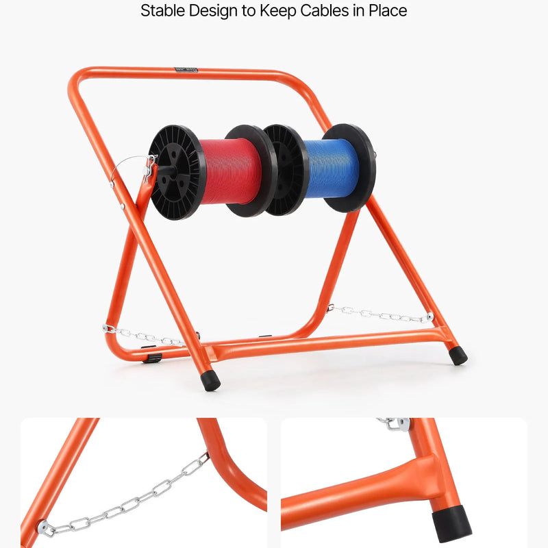 Salokāms vadu ruļļu statīvs — izturīgs kabeļu turētājs rūpnieciskai elektroinstalācijai