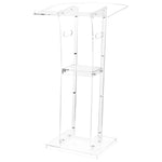 VEVOR Acrylic Lectern, 110 cm, Portable, with a Wide Reading Surface, Storage Shelf, and Book Rest