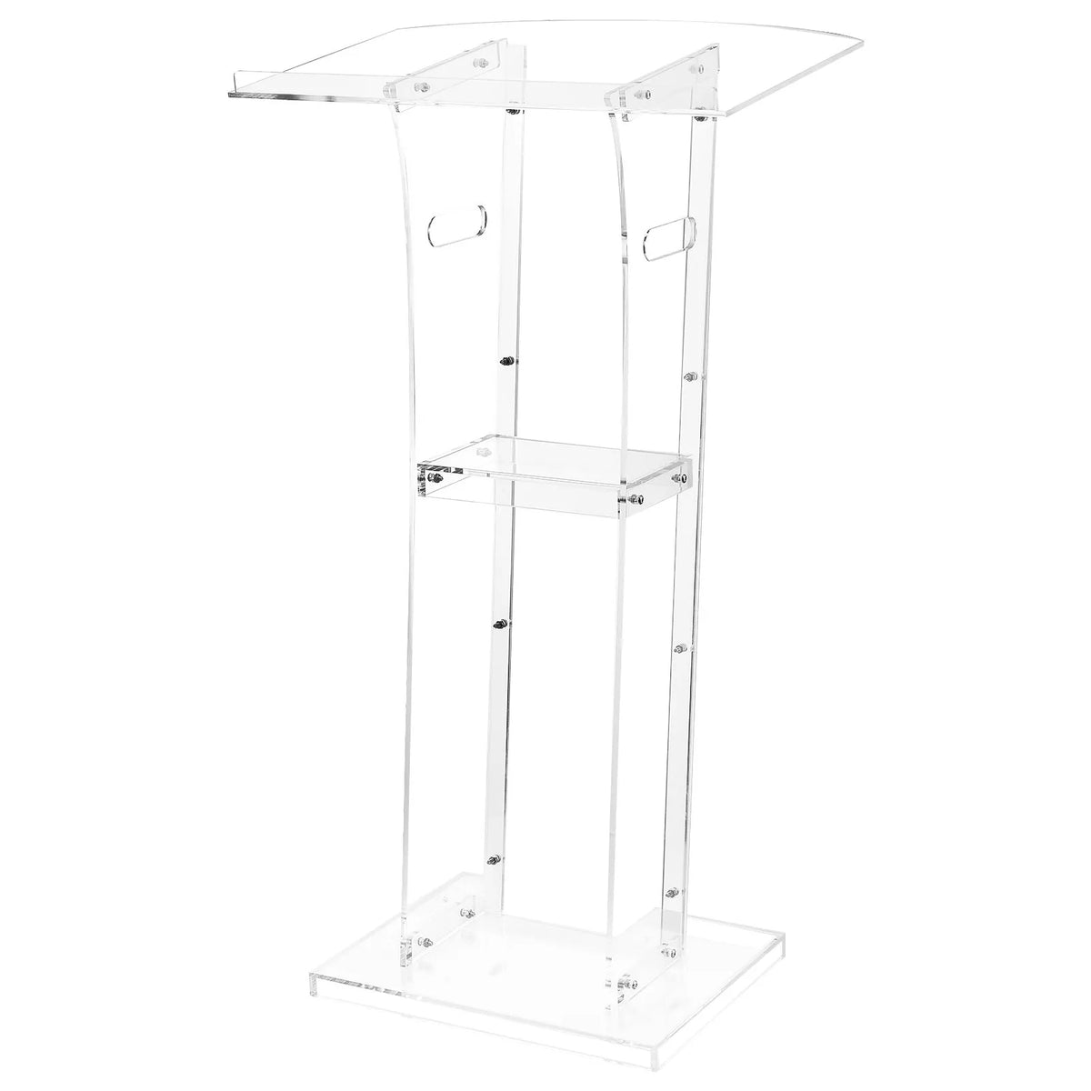 VEVOR Acrylic Lectern, 110 cm, Portable, with a Wide Reading Surface, Storage Shelf, and Book Rest