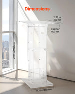 VEVOR Acrylic Lectern, 110 cm, Portable, with a Wide Reading Surface, Storage Shelf, and Book Rest