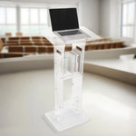 VEVOR Acrylic Lectern, 110 cm, Portable, with a Wide Reading Surface, Storage Shelf, and Book Rest