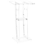 VEVOR Acrylic Lectern, 110 cm, Portable, with a Wide Reading Surface, Storage Shelf, and Book Rest