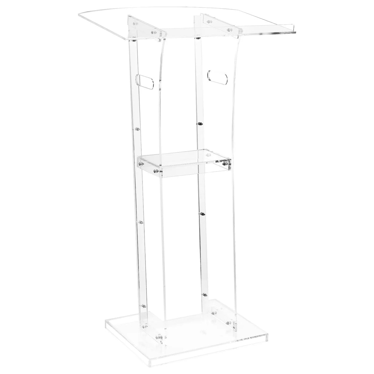 VEVOR Acrylic Lectern, 110 cm, Portable, with a Wide Reading Surface, Storage Shelf, and Book Rest
