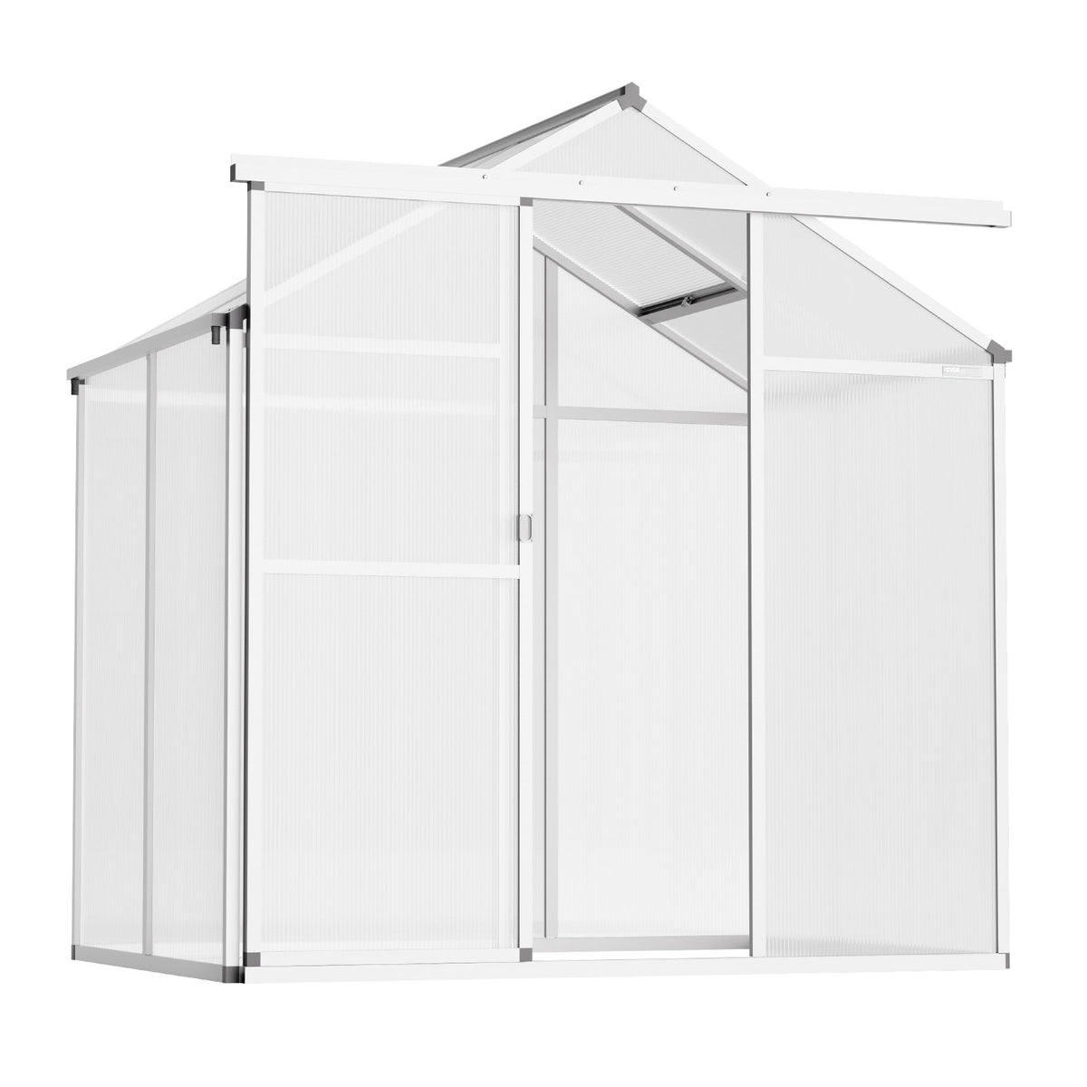 Pieejams 10 dienu laikā! VEVOR polikarbonāta 1,84 x 1,26 x 1,93 m siltumnīca dārzam
