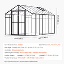 Pieejams 10 dienu laikā! VEVOR polikarbonāta 2.35 x 4.03 x 2.07 m siltumnīca dārzam