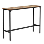 VEVOR augsts bāra galds ar metāla rāmi, 140×38×99 cm, šaurs un garš galds virtuvei, ēdamzonai vai kokteiļu zonai, viegli saliekams, retro brūnā un melnā krāsā