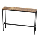 VEVOR augsts bāra galds ar metāla rāmi, 140×38×99 cm, šaurs un garš galds virtuvei, ēdamzonai vai kokteiļu zonai, viegli saliekams, retro brūnā un melnā krāsā
