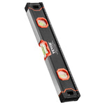 VEVOR 4 gabalu magnētisko torpēdas līmeņrāžu komplekts 1220/610/406/254 mm ar fluorescējošiem burbuļlīmeņiem, 45°/90°/180° lineālu, alumīnija sakausējuma līmeņošanas instrumentiem ar collu un metrisko skalu