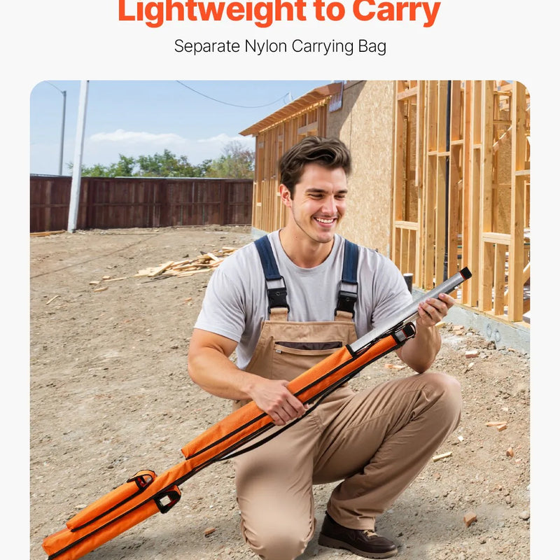 VEVOR 4 gabalu magnētisko torpēdas līmeņrāžu komplekts 1220/610/406/254 mm ar fluorescējošiem burbuļlīmeņiem, 45°/90°/180° lineālu, alumīnija sakausējuma līmeņošanas instrumentiem ar collu un metrisko skalu