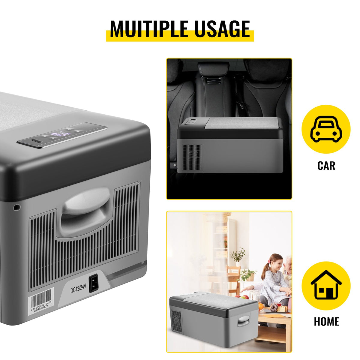 15L VEVOR autokülmik/külmik, 12V, -20 ℃ kuni 10 ℃, sobib ideaalselt autodele, veoautodele, haagissuvilatele, paatidele, aga ka koduseks kasutamiseks või välistegevuseks, näiteks reisimiseks, kalastamiseks ja telkimiseks.