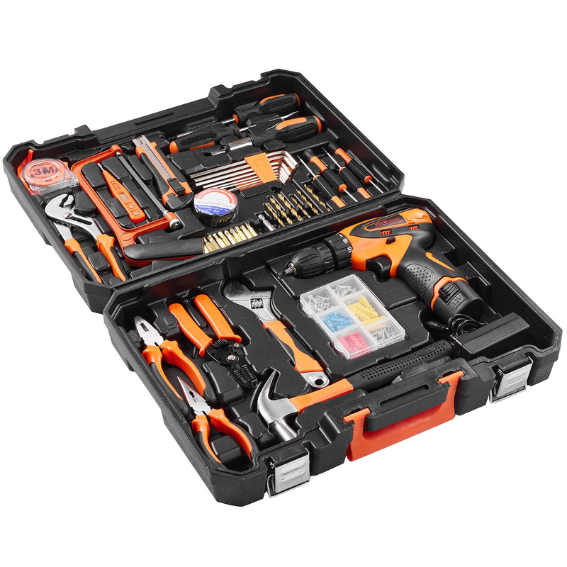 VEVOR tööriistakomplekt, 146 tk, kodumajapidamises kasutatavad käsitööriistad koos elektripuuri ja tööriistakastiga