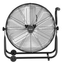 VEVOR industriālais grīdas ventilators 61 cm, 7500 CFM augstas veiktspējas gaisa plūsma, alumīnija lāpstiņas, 3 ātrumi, 360° regulējams slīpums, piemērots darbnīcām, noliktavām, garāžām un komerctelpām, melns