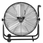 VEVOR industriālais grīdas ventilators 61 cm, 7500 CFM augstas veiktspējas gaisa plūsma, alumīnija lāpstiņas, 3 ātrumi, 360° regulējams slīpums, piemērots darbnīcām, noliktavām, garāžām un komerctelpām, melns