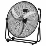 VEVOR industriālais grīdas ventilators, 762mm, 20388m³/h, 3 ātrumi, jaudīgas alumīnija lāpstiņas, 360° regulējams slīpuma leņķis, komerctelpām, garāžām, noliktavām, pagrabiem un darbnīcām, melns